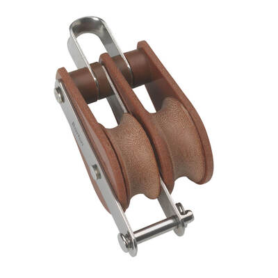 45mm TuphBlox Double Fixed Bow with Becket 13mm Rope Pulley Block