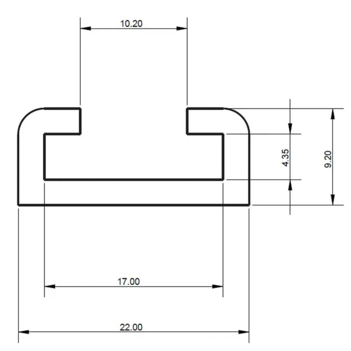 Picture of 16mm track undrilled x 3660mm UA