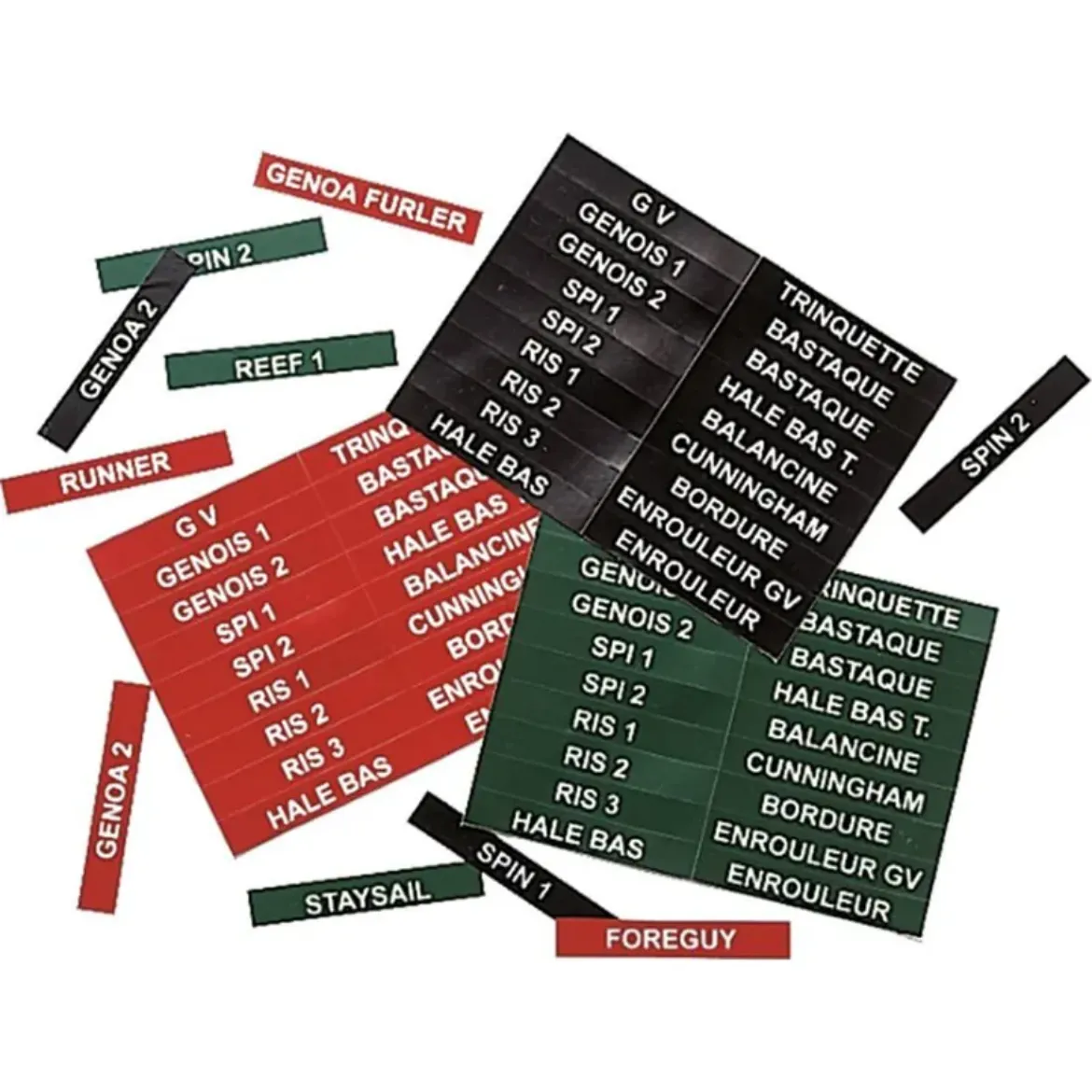 Picture of A set of 54 English stickers is provided for an easy indication of manoeuvres; colours: red, green and black