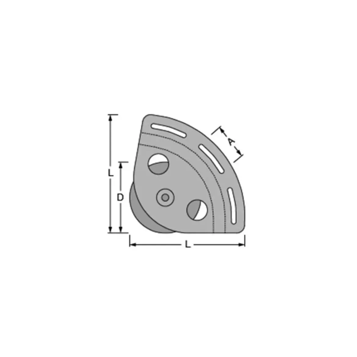 Picture of Stainless steel classic series, clew block, sheave 120mm, SWL 3000 kg