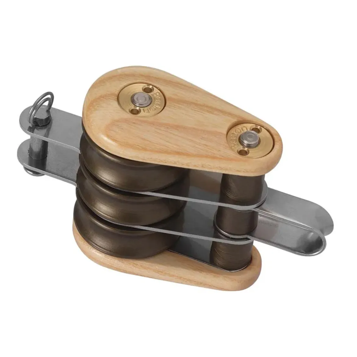 Picture of 30mm Triple Fixed Eye and Becket Classic Wooden Block