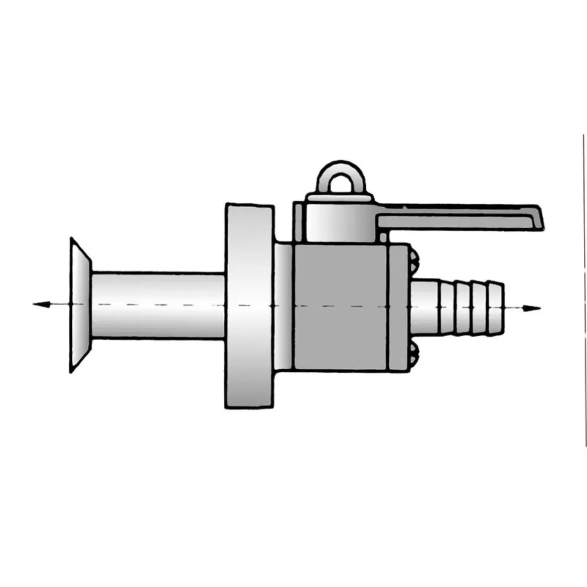 Picture of Mushroom thru-hull valve with straight barb 1-1/2 inch