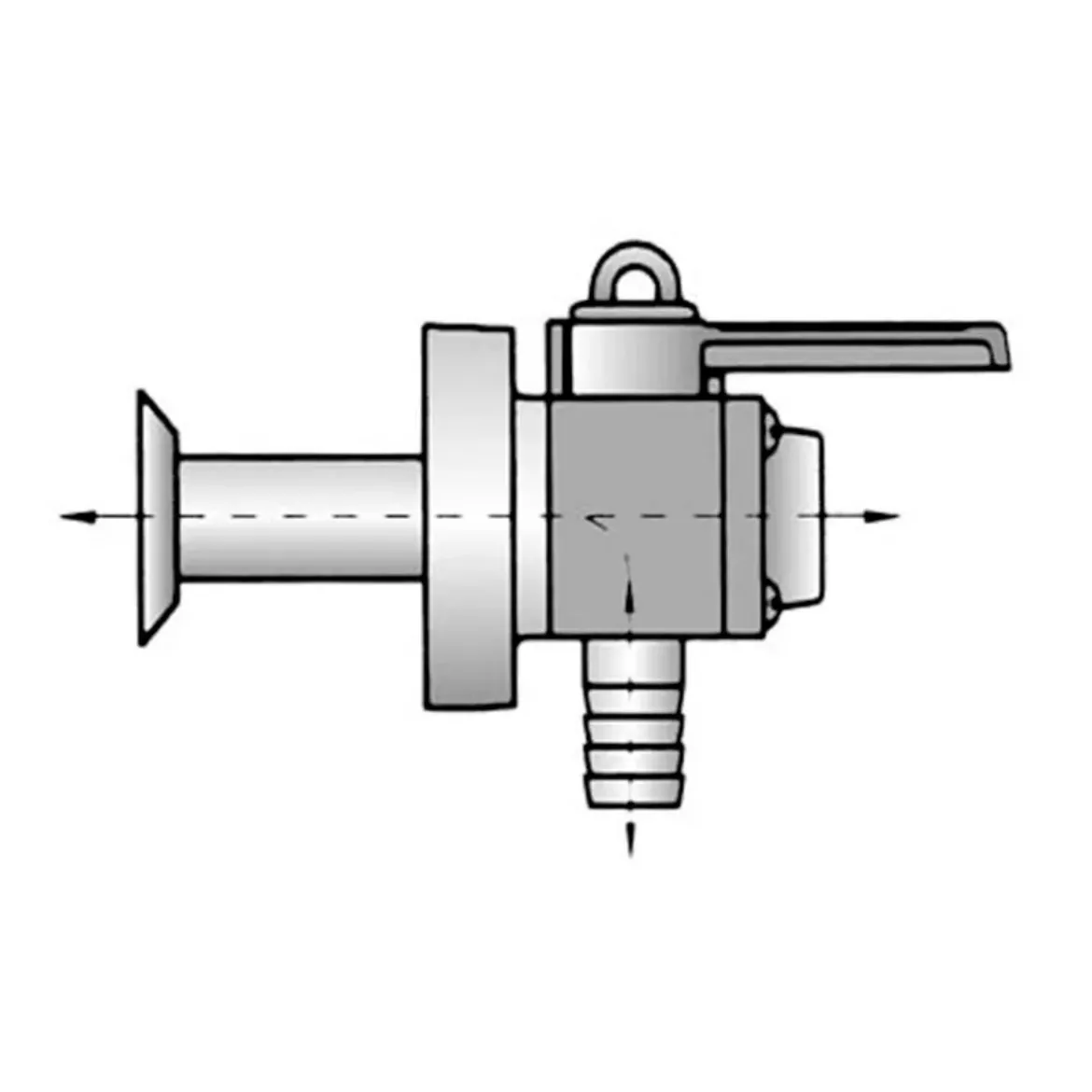 Picture of Flush screened thru-hull valve 90° hose barb + female thread 1inch