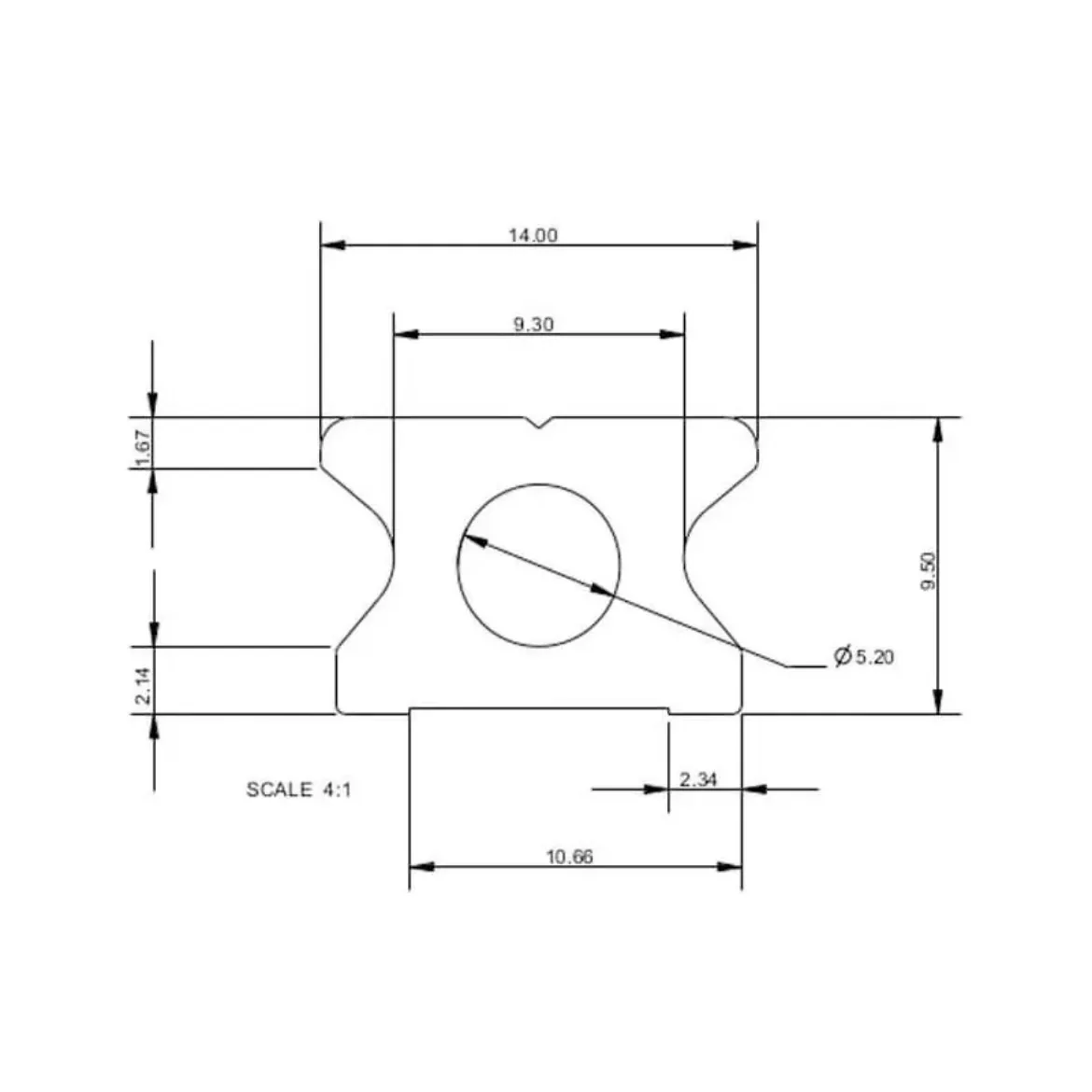 Picture of 14mm x 900mm Track Anodised Black