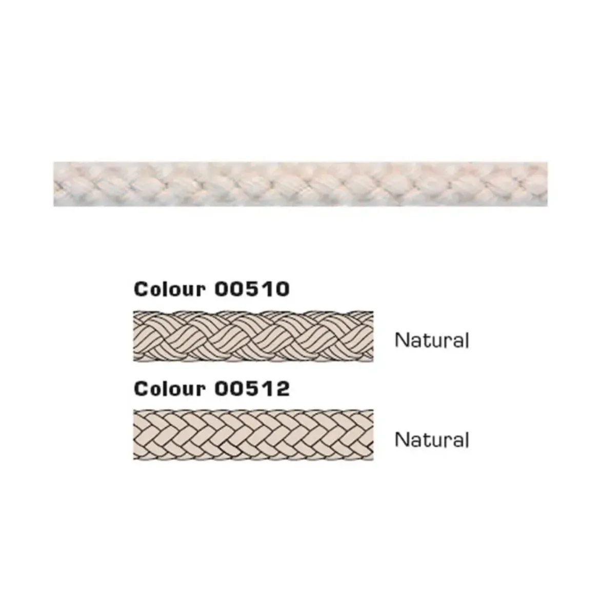 Picture of Cotton cord 8 plait 8mm Natural White