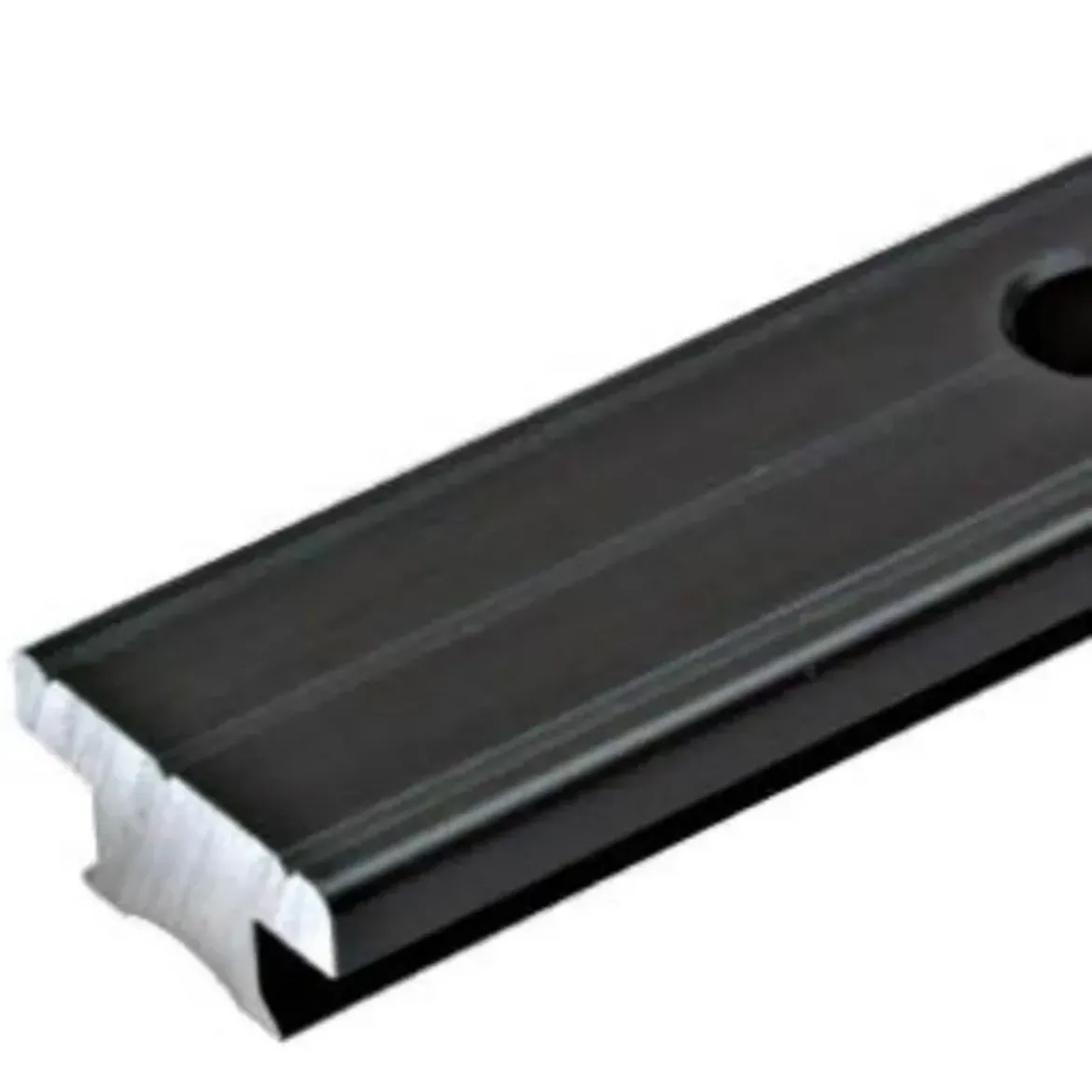 Picture of 32 x 6mm Hard black anodized T track, holes distance 100 mm